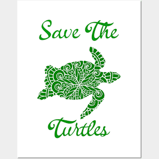 Save the Turtles Mandala Posters and Art